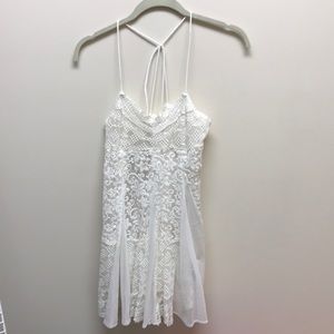 White floral lace dress